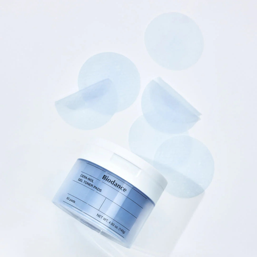 Biodance Cera nol Gel Toner Pads 60 pads soft gel toner pads designed for gentle application and barrier support