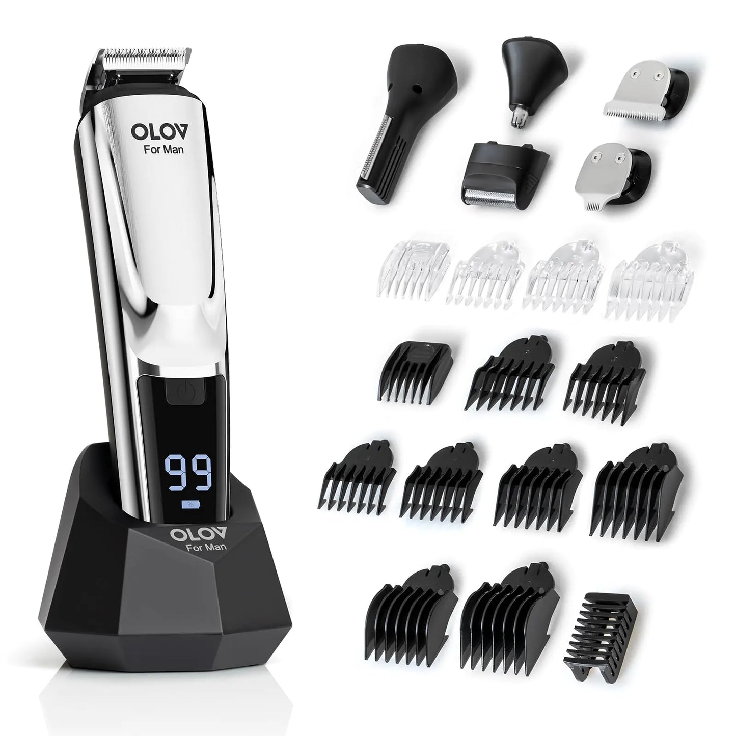 Beard Trimmer 21 Piece USB Recharge Dock