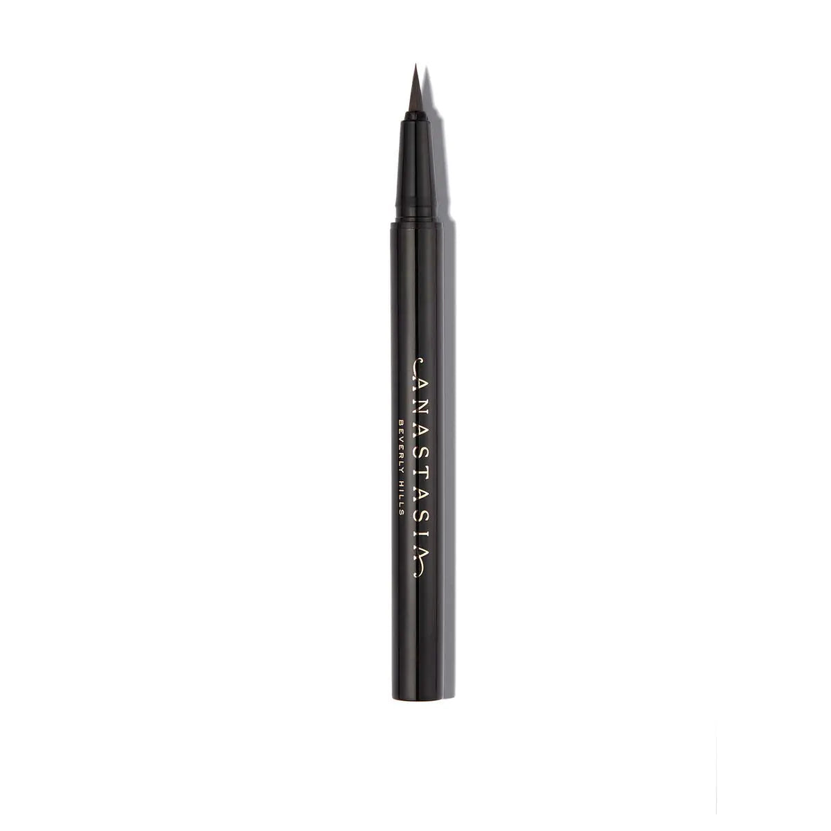 A black Anastasia Beverly Hills Brow Pen with a superfine tip, designed for adding dimension to eyebrows with a waterproof formula.