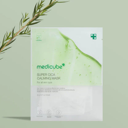 Medicube calming sheet mask 22g infused with cica to soothe stressed and sensitive skin