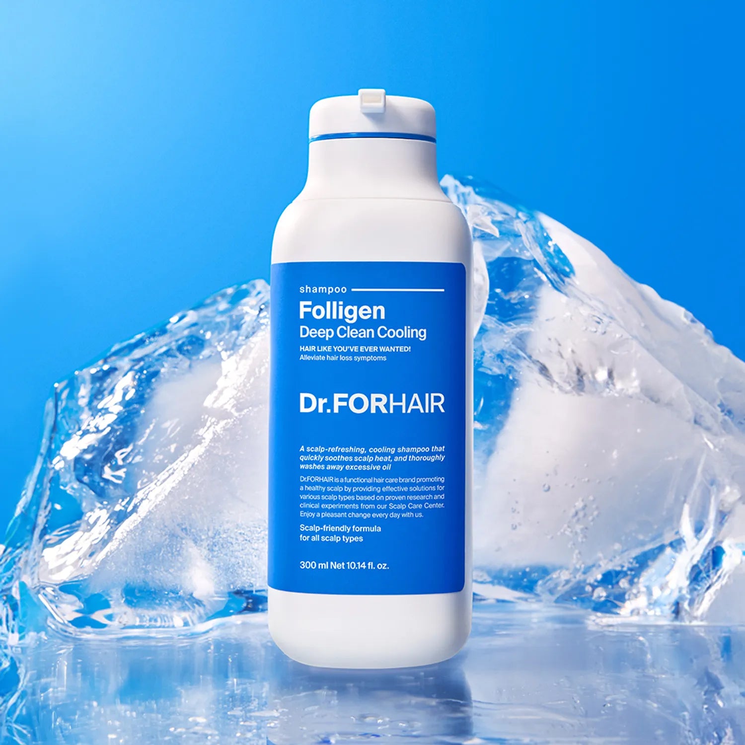 Dr.FORHAIR Folligen Deep Clean Cooling Shampoo 300ml for cooling scalp soothing refresh and removing excess oil and buildup