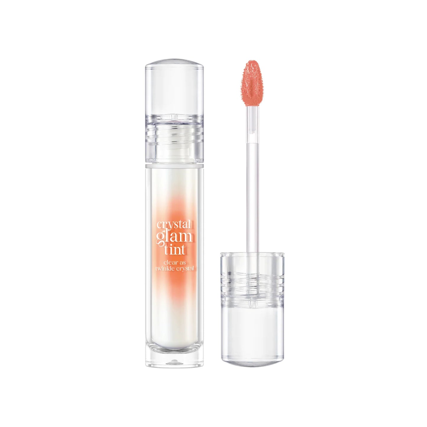 CLIO Crystal Glam Tint shade Grooming Peach Opal 3.4g lip tint for soft peach tone with a smooth luminous shine