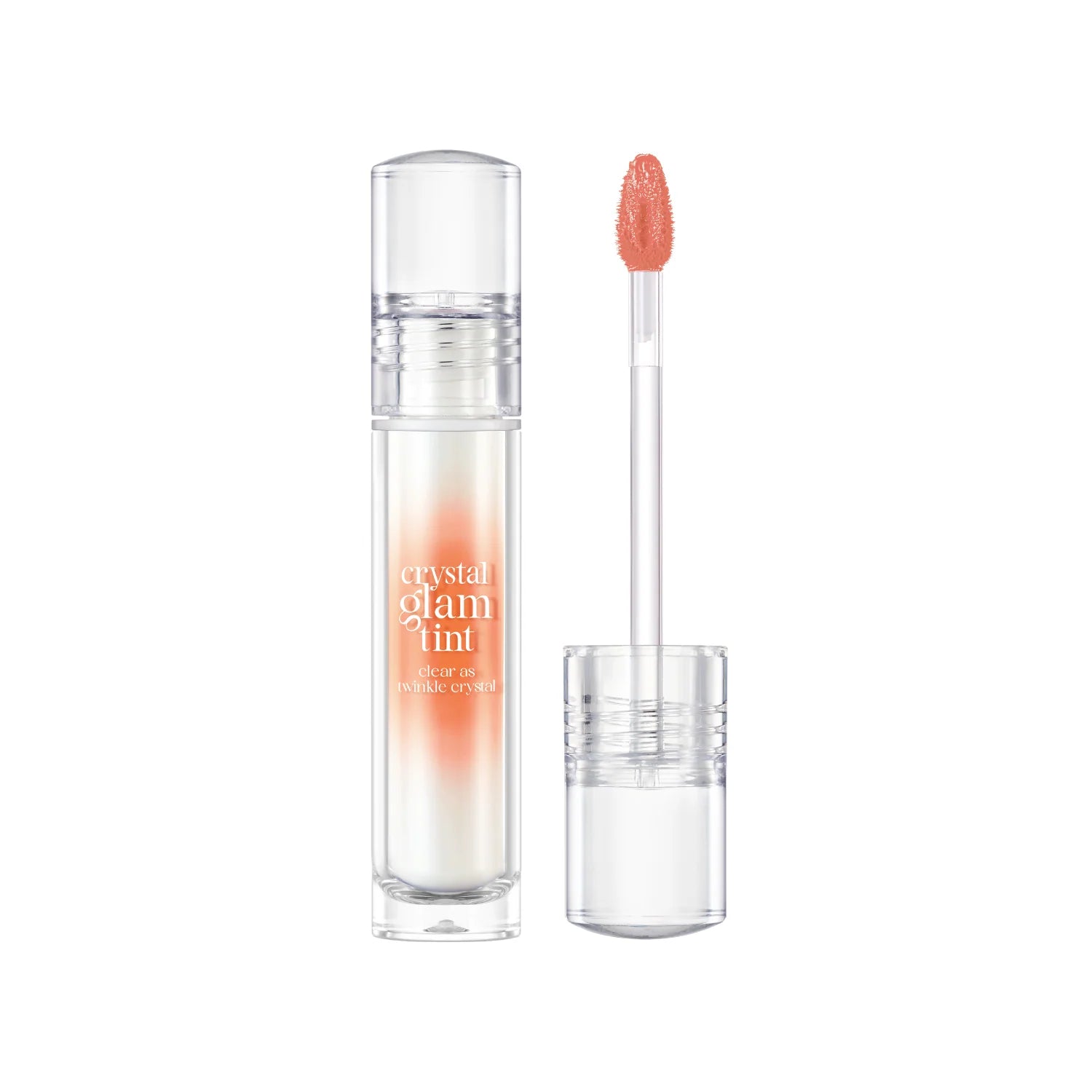 CLIO Crystal Glam Tint shade Grooming Peach Opal 3.4g lip tint for soft peach tone with a smooth luminous shine