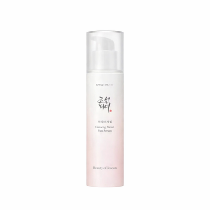 Beauty of Joseon Ginseng Moist Sun Serum 50ml lightweight hydrating sunscreen serum designed to protect while delivering moisture and a smooth, dewy finish
