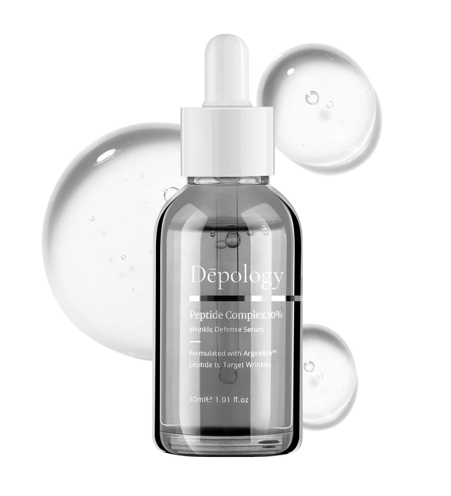 Depology Peptide Complex 10% Wrinkle Defence Serum 30ml serum texture for smooth application and refined skin finish
