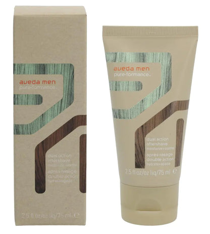 Aveda Men's grooming product with packaging on a beige background