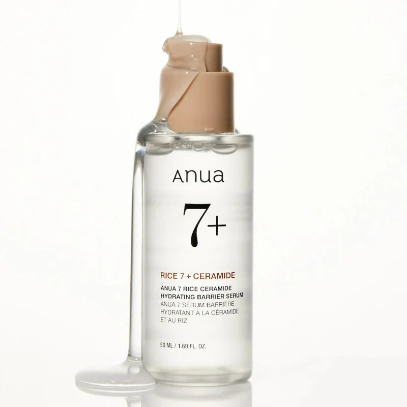 ANUA 7 Rice Ceramide Hydrating Barrier Serum 50ml lightweight texture for deep hydration and a soft glow