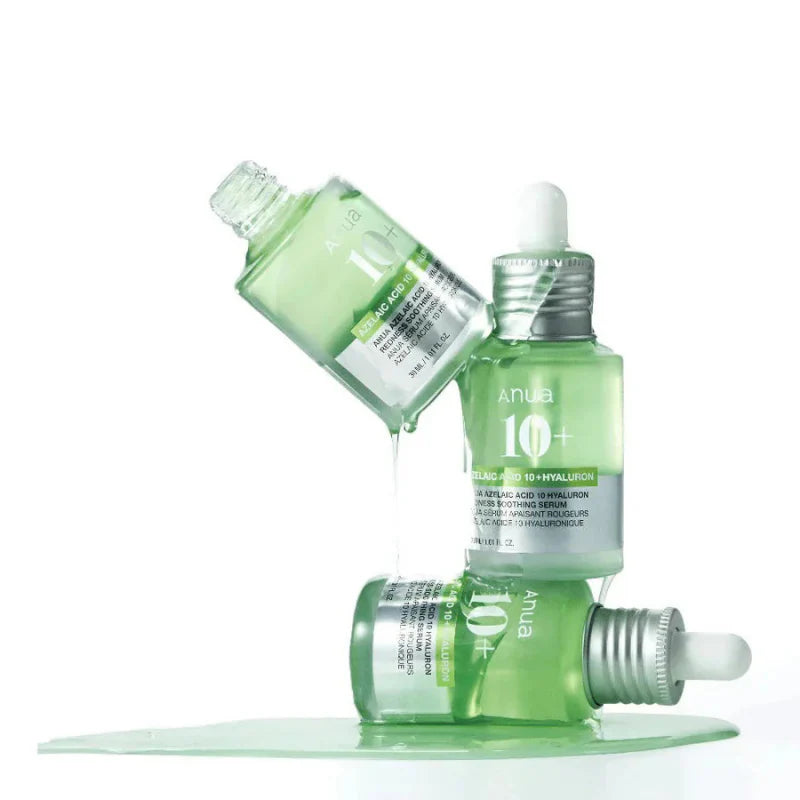 ANUA Azelaic Acid 10 Hyaluron Redness Soothing Serum 30ml for smoother skin with reduced redness and refined tone