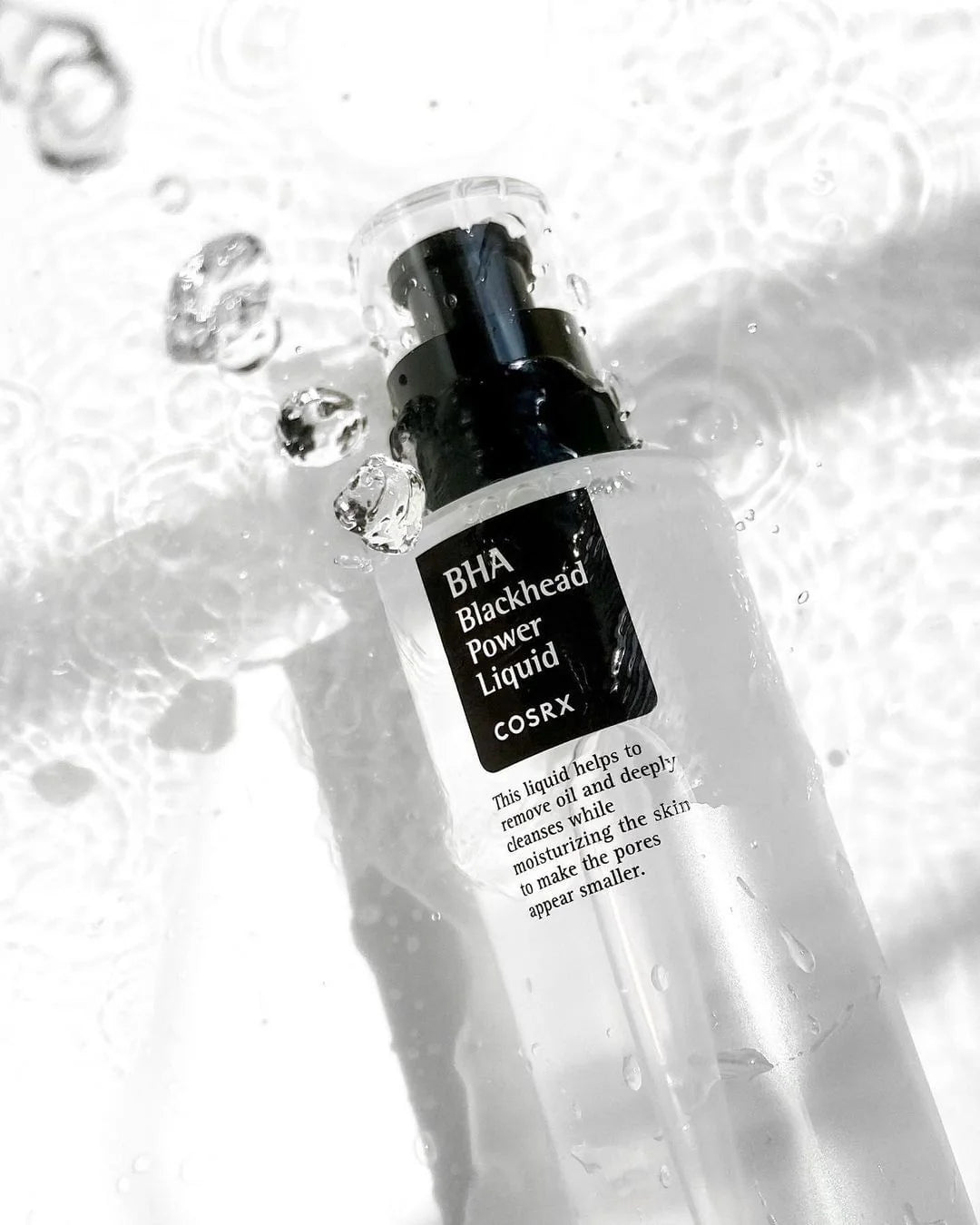 COSRX BHA Blackhead Power Liquid 100ml with a light liquid texture for gentle exfoliation and skin smoothing