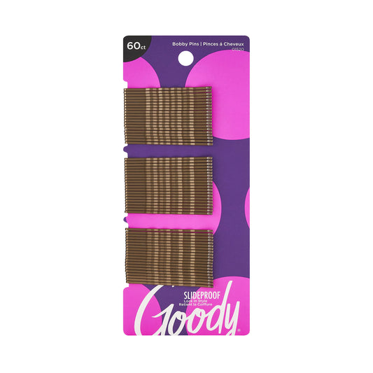 SlideProof Bobby Pins Brown 60 count