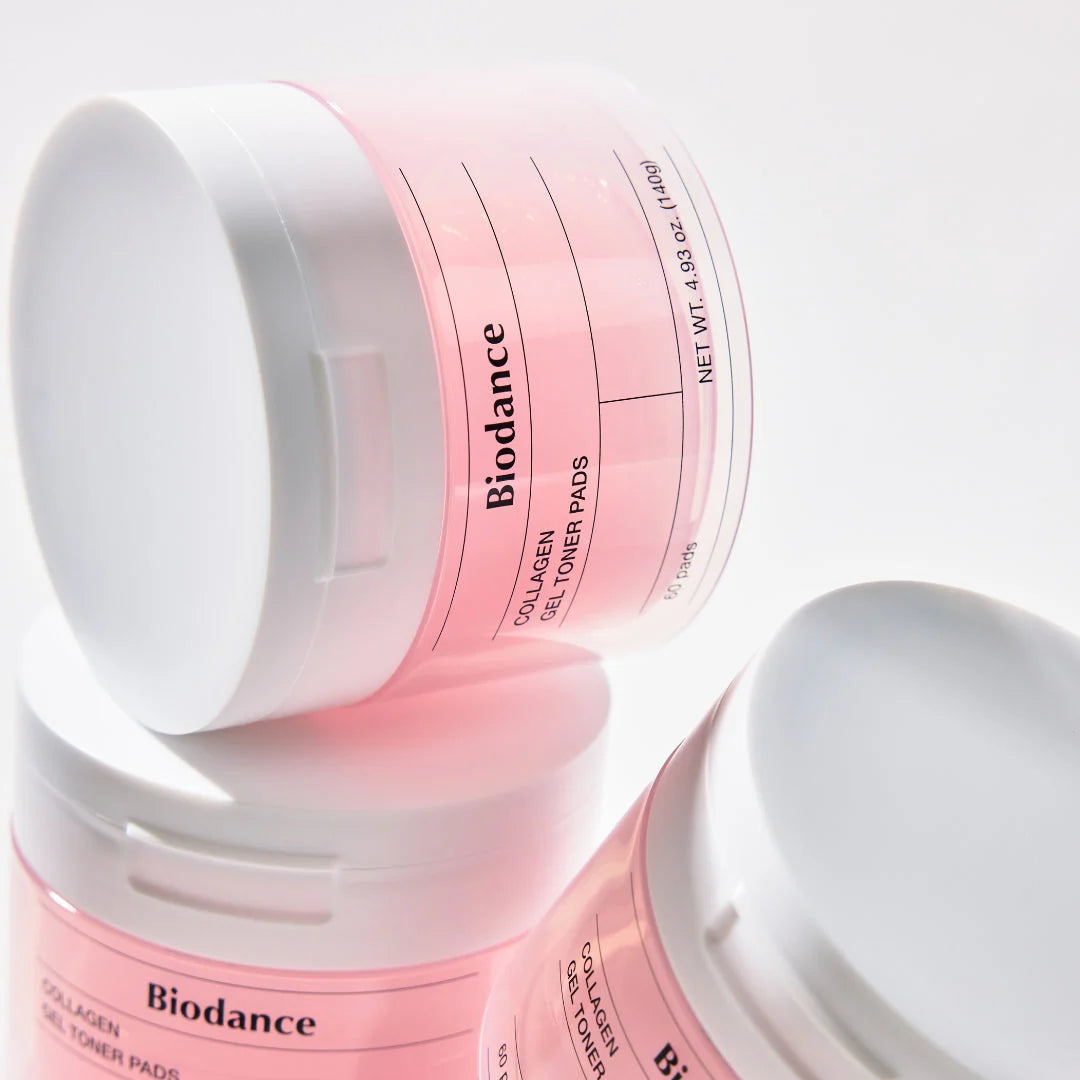 Biodance Collagen Gel Toner Pads soaked in essence for delivering hydration and improving skin texture 60 pads
