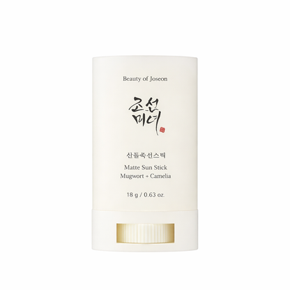 Beauty of Joseon Matte Sun Stick Mugwort + Camellia 18g portable matte sunscreen stick designed to control shine while protecting the skin