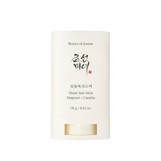 Beauty of Joseon Matte Sun Stick Mugwort + Camellia 18g portable matte sunscreen stick designed to control shine while protecting the skin