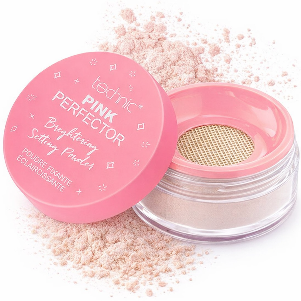 Technic Pink Perfector Brightening Setting Powder 10g fine powder for smoothing skin brightening tone and soft finish