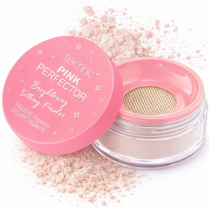 Technic Pink Perfector Brightening Setting Powder 10g fine powder for smoothing skin brightening tone and soft finish