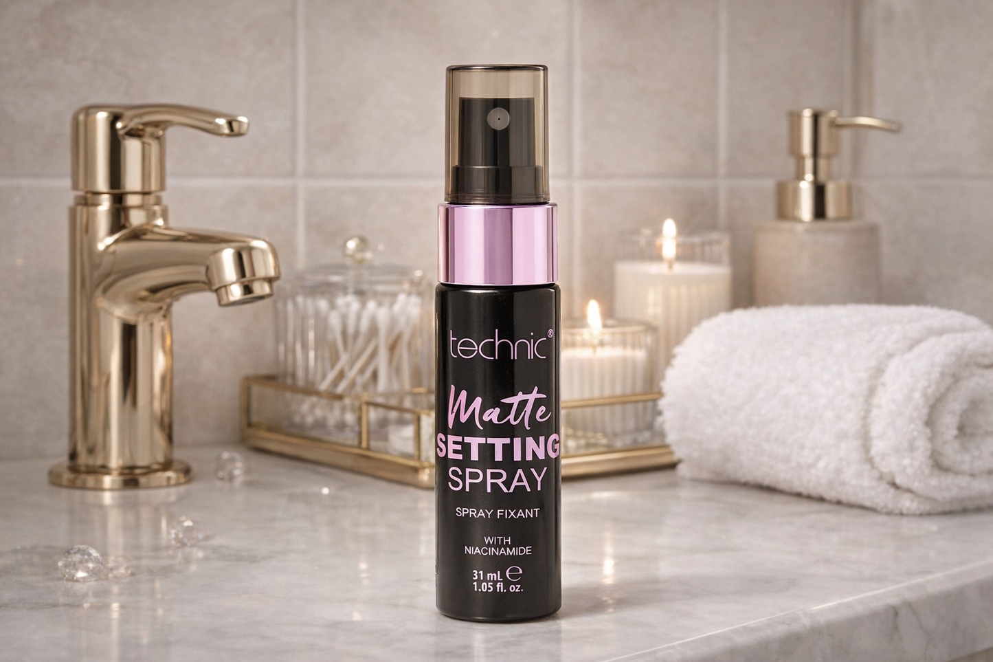 Technic Matte Setting Spray 31ml for matte skin finish with long lasting makeup hold and shine control