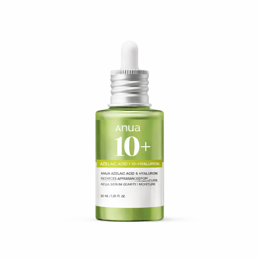 ANUA Azelaic Acid 10 Hyaluron Redness Soothing Serum 30ml for calm balanced skin with a smooth even finish