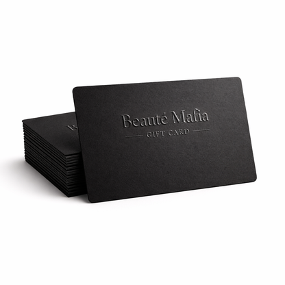 Beaute Mafia E-Gift Card styled in a minimal, editorial composition reflecting luxury digital gifting