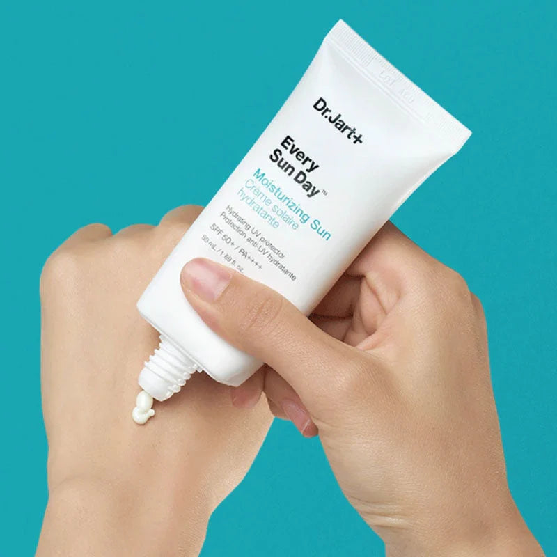 Dr.Jart+ sunscreen 30ml close-up showing creamy consistency that blends seamlessly into the skin