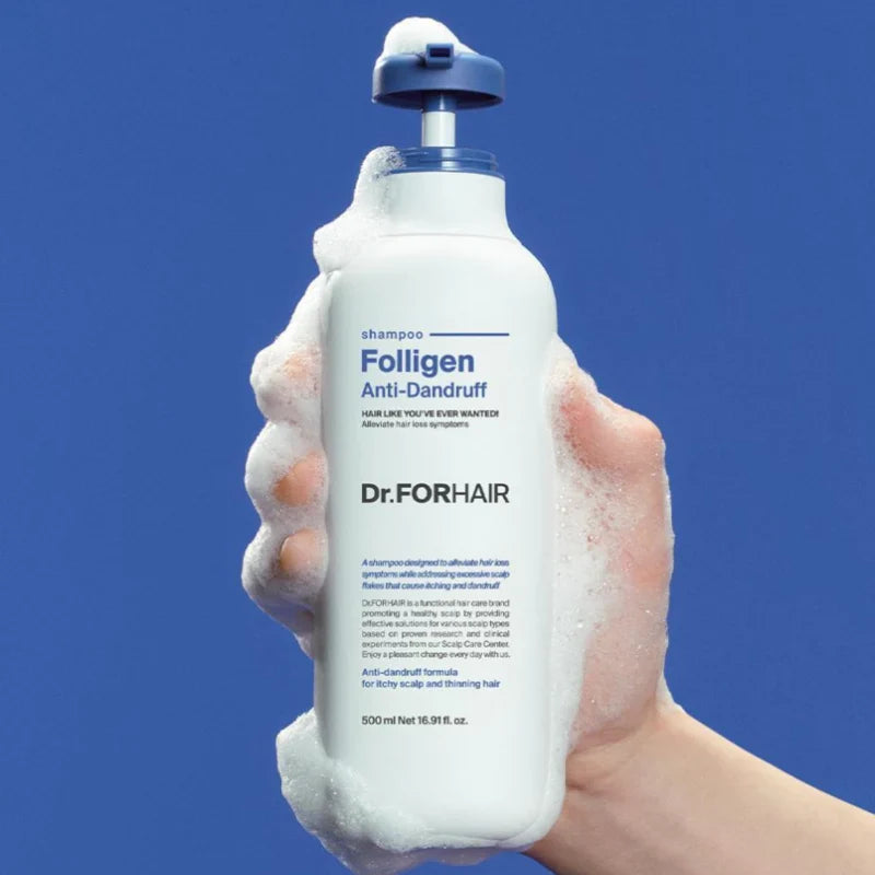 Dr.FORHAIR Folligen Anti-Dandruff Shampoo 300ml rich lather texture for cleansing scalp removing flakes and soothing irritation