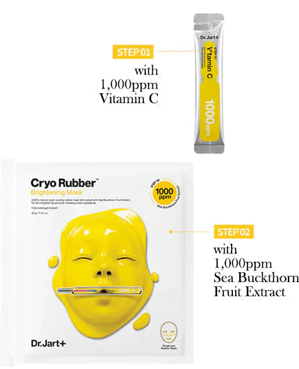 Dr.Jart+ Cryo Rubber With Brightening Vitamin C 44g styled in a clean, clinical composition highlighting brightening skincare