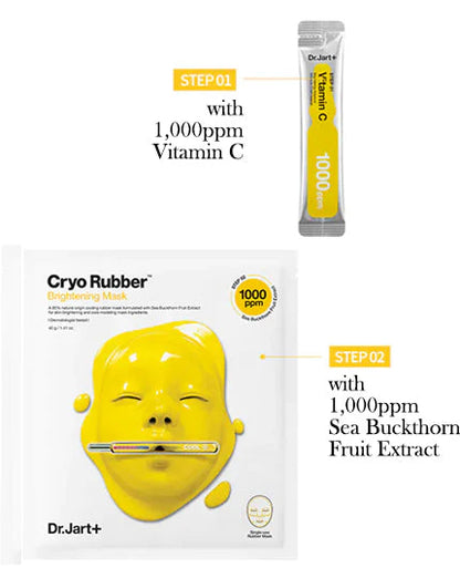 Dr.Jart+ Cryo Rubber With Brightening Vitamin C 44g styled in a clean, clinical composition highlighting brightening skincare