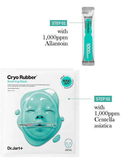Dr.Jart+ Cryo Rubber Soothing Mask 44g formulated to reduce irritation while delivering a cooling, skin-conditioning treatment