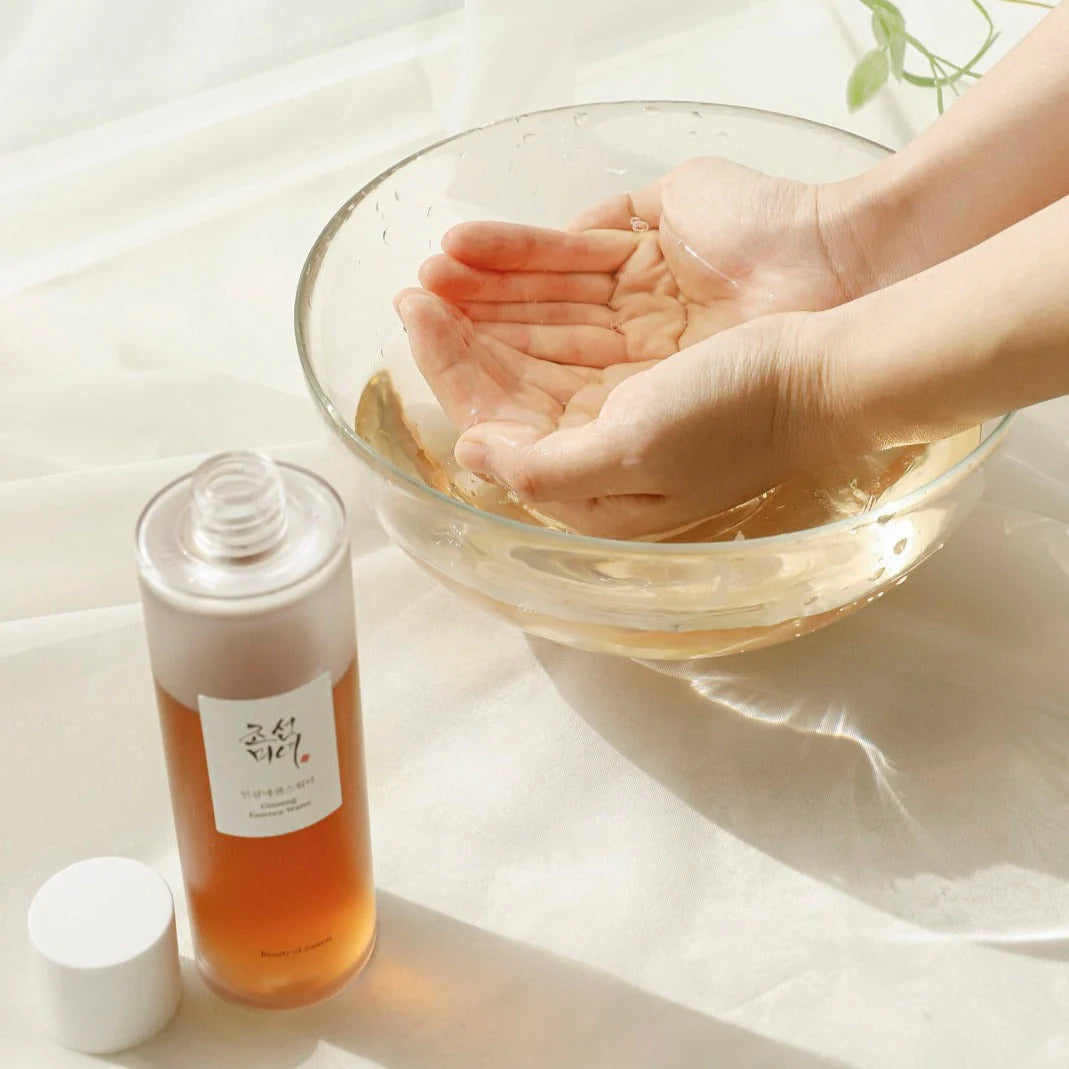 Beauty of Joseon Ginseng Essence Water 150ml applied to skin for refreshing hydration and a balanced complexion