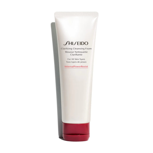 Shiseido Clarifying Cleansing Foam tube on a white background