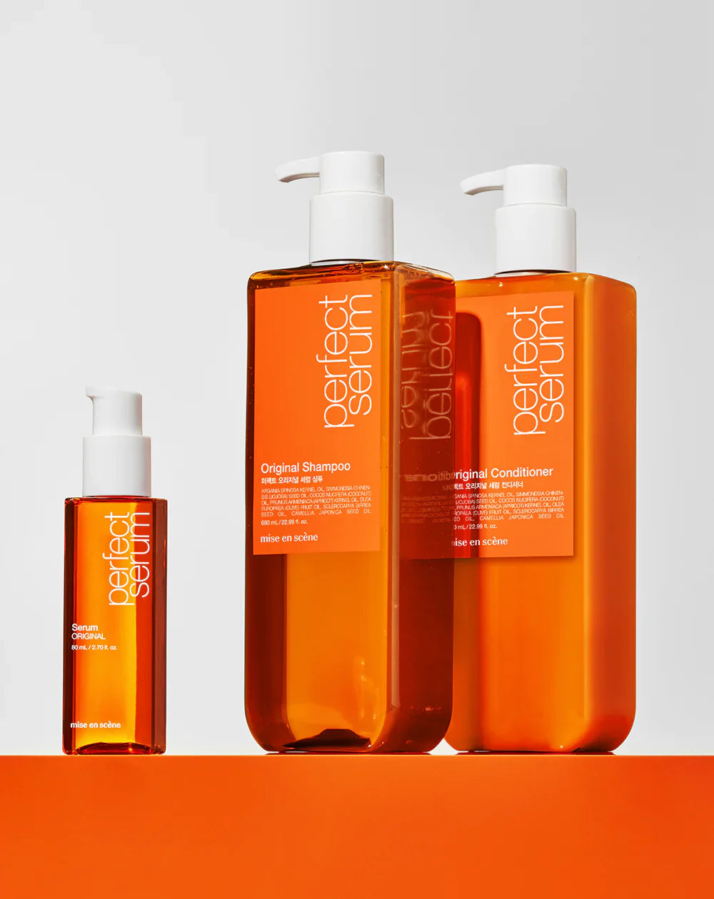 MISE EN SCENE Perfect Serum Original Shampoo 680ml for cleansing and nourishing dry damaged hair restoring softness shine and strength