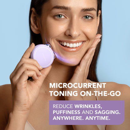 FOREO BEAR™ 2 go in Pistachio and Lavender styled in a clean, modern composition highlighting advanced skincare technology