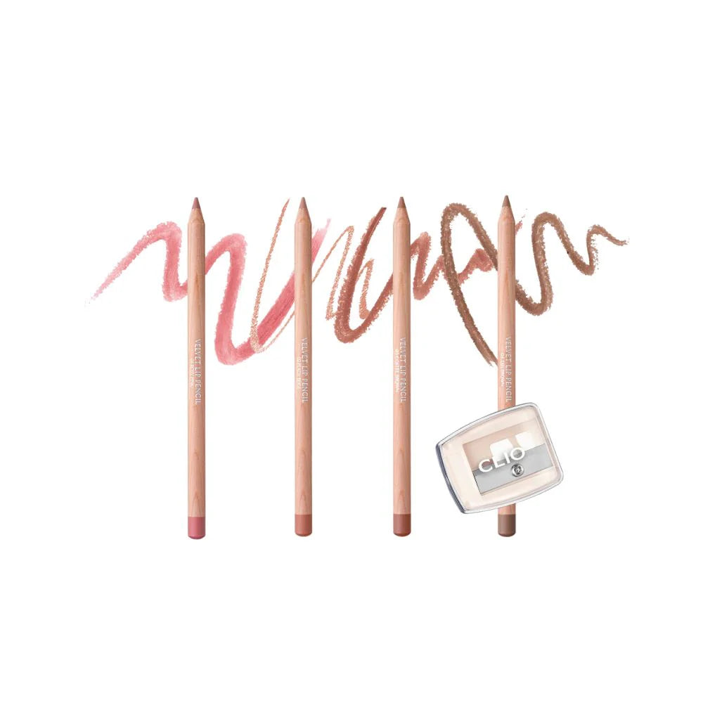 CLIO Velvet Lip Pencil 1.45g pencil texture showing soft matte pigment and seamless application