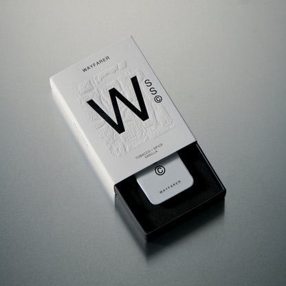 Solid State Wayfarer solid cologne formulated for refined fragrance delivery with a smooth, wax-based texture