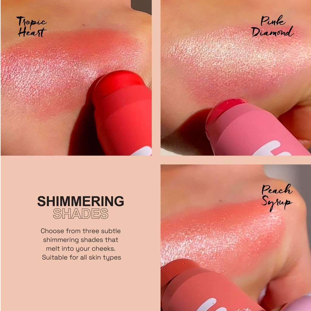 Technic Glowy Blusher Stick 7g for glowing cheeks with natural colour and smooth blendable texture