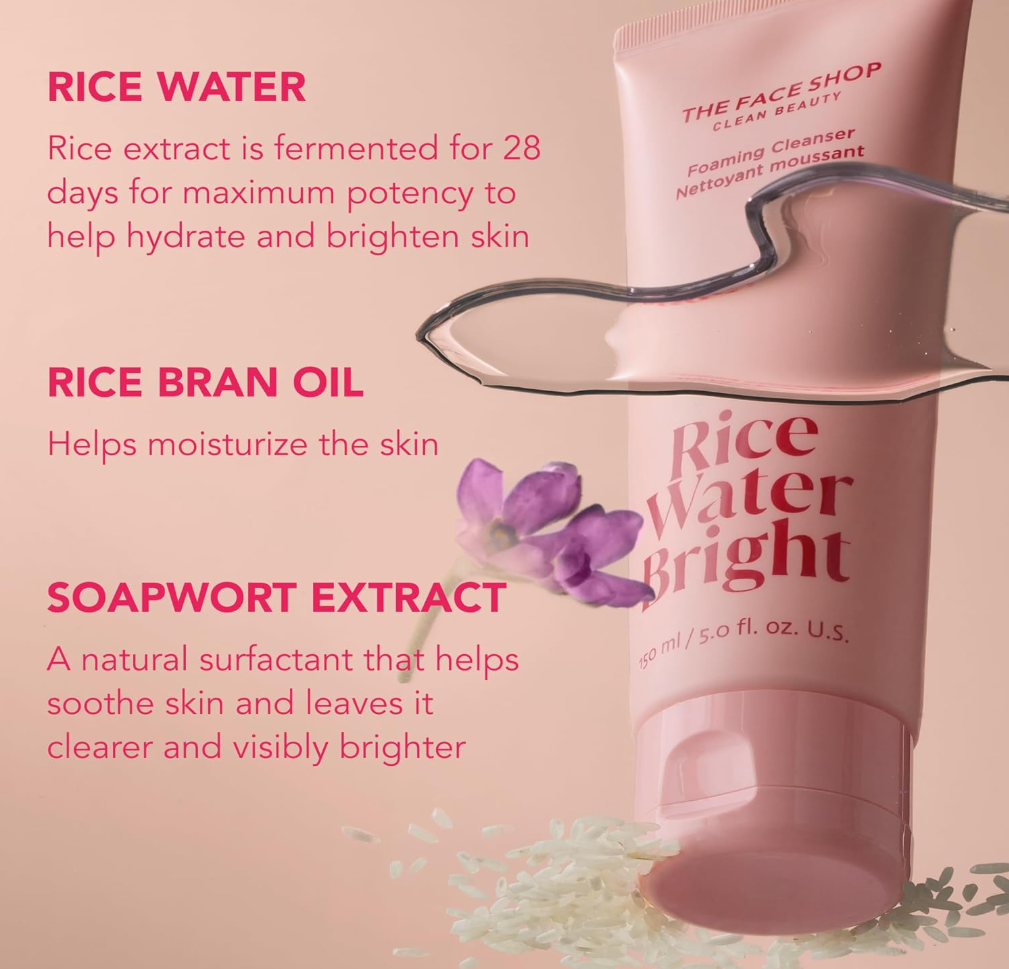 Rice Water Bright Foaming Facial Cleanser 150ml