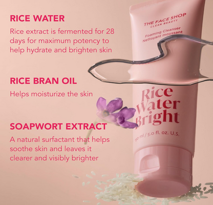 Rice Water Bright Foaming Facial Cleanser 150ml