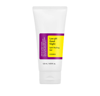COSRX Low pH Good Night Soft Peeling Gel 120ml gentle exfoliating gel designed to refine texture and smooth the skin overnight