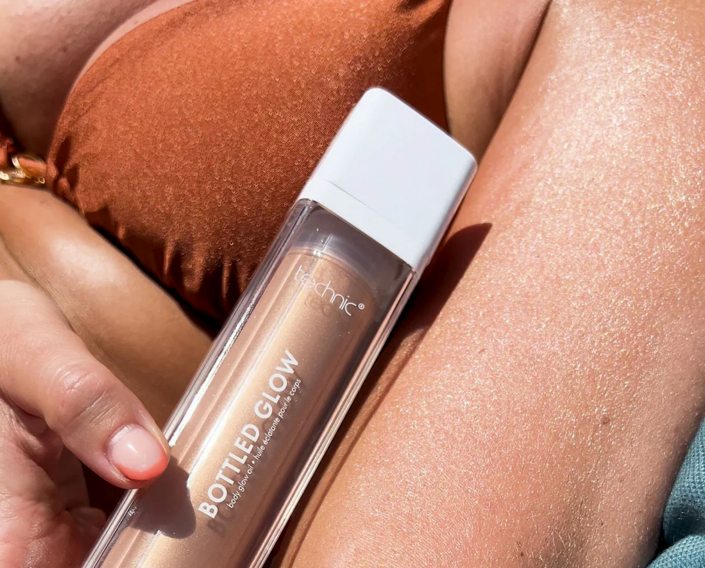 Technic Summer Golden Glow Dry Shimmer 25ml shimmer oil for enhancing skin with golden glow and smooth radiant finish