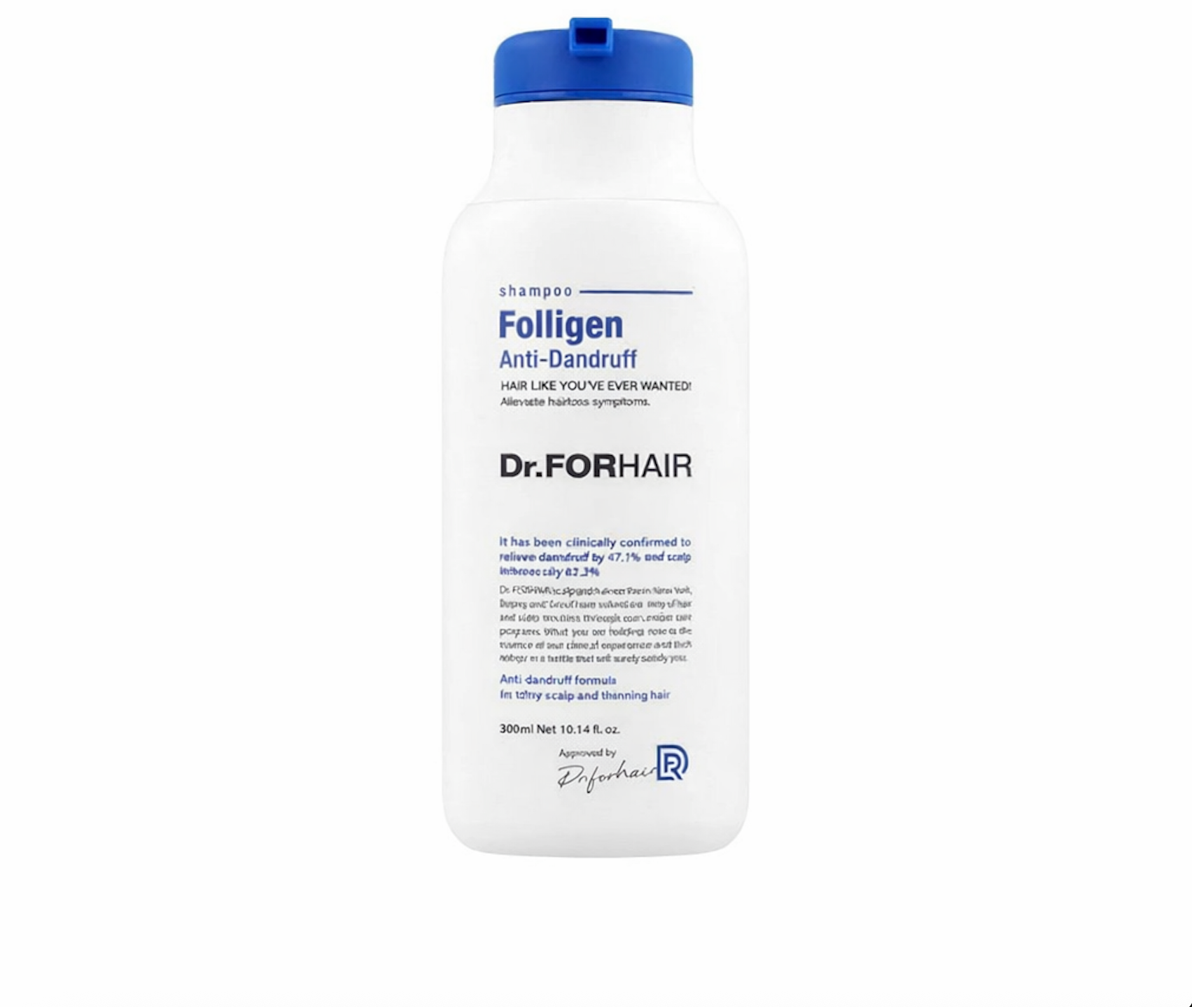 Dr.FORHAIR Folligen Anti-Dandruff Shampoo 300ml anti dandruff shampoo for flake control soothing scalp and clean refreshed finish