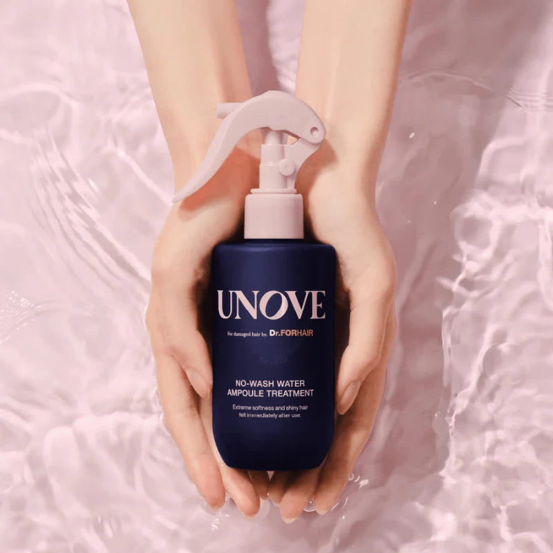 UNOVE No Wash Water Ampoule Treatment 200ml for soft manageable hair with a smooth natural finish