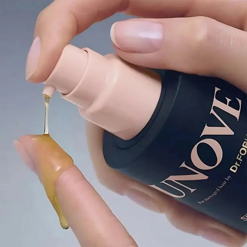 UNOVE Silk Oil Essence Warm Petals 70ml for silky smooth hair with enhanced shine frizz control and lightweight finish