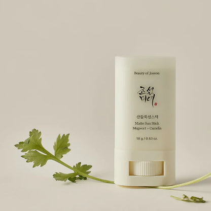 Beauty of Joseon Matte Sun Stick 18g helping to control excess oil while maintaining a protected, balanced complexion