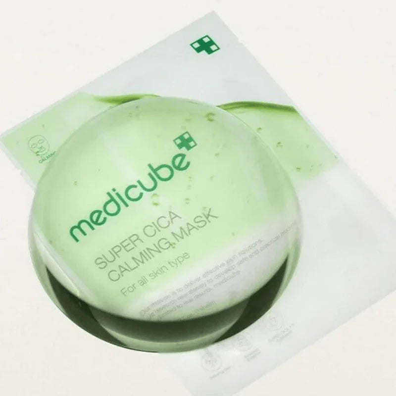 Medicube Super Cica Calming Mask 22g formulated to reduce redness and support a calm, hydrated complexion