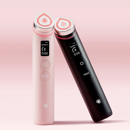 Medicube Age-R Booster Pro handheld device with sleek ergonomic design and smooth metallic finish