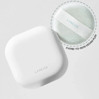 Laneige Neo Essential Blurring Finish Powder 7g with application pad for smoothing skin and creating a soft blurred finish