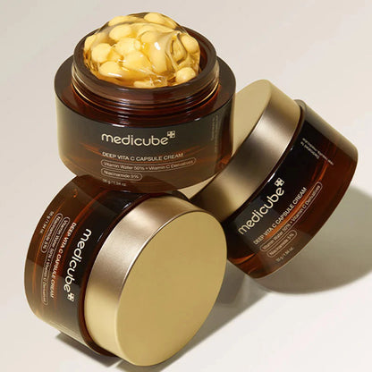 Medicube capsule cream 55g designed to release active ingredients for improved skin brightness and texture