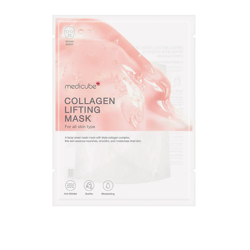 Medicube Collagen Lifting Mask 27g firming sheet mask designed to improve elasticity and support a lifted, smooth complexion