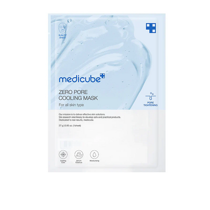Medicube Zero Pore Cooling Mask 27g sheet mask designed to cool, refine pores and smooth skin texture