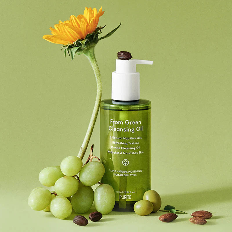 Purito From Green Cleansing Oil 200ml helping to cleanse pores and remove excess oil while maintaining hydration