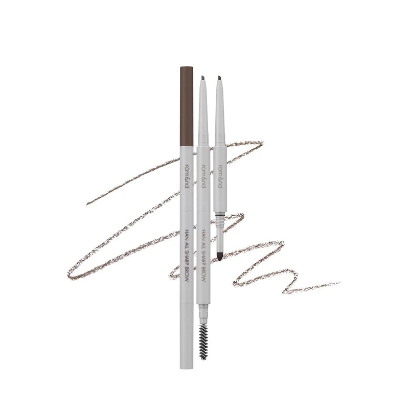 rom&nd Han All Sharp Brow 10g shade C2 Grace Taupe brow product for grey brown definition without red undertone and natural ash toned brows